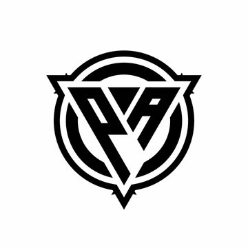 recommend clip art: PA logo with triangle shape and circle with outline rounded design template