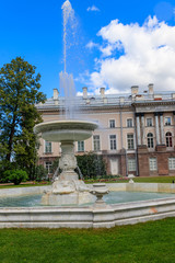 Marble fountain-vase in Catherine park at Tsarskoye Selo in Pushkin, Russia