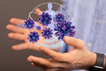flu virus attack digital 3d