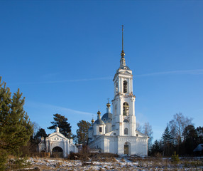 Naklejka premium Church of the Ascension in Okhotino, Yaroslavl region.