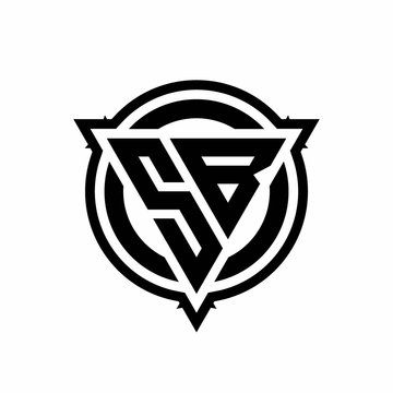 recommend clip art: SB logo with triangle shape and circle with outline rounded design template