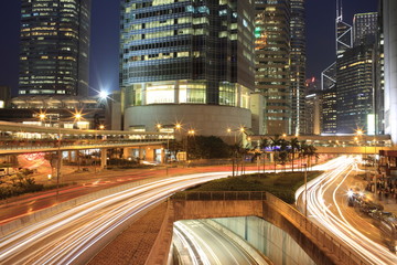 Fototapeta na wymiar the skyscrapers at night in Central, hong kong