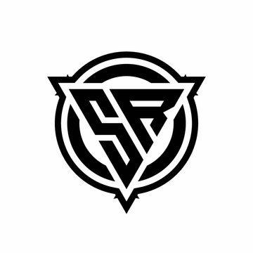recommend clip art: SR logo with triangle shape and circle with outline rounded design template
