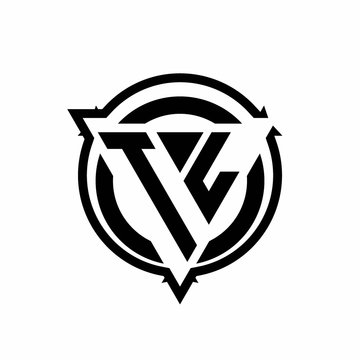 recommend clip art: TL logo with triangle shape and circle with outline rounded design template
