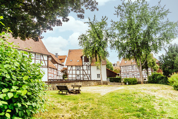 Fototapeta premium Public park with bench