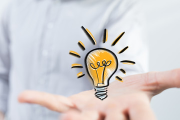 Fototapeta premium solution concept business idea lamp