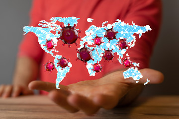 COVID-19 Business Finance Crisis Concept. Coronavirus Danger Pandemic. Global stress of world .