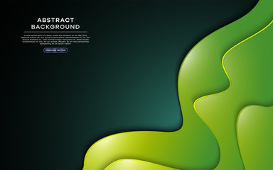 Realistic colorful green fluid background with shiny effect.