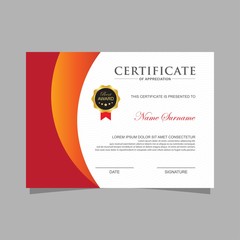 Modern trendy certificate template and background