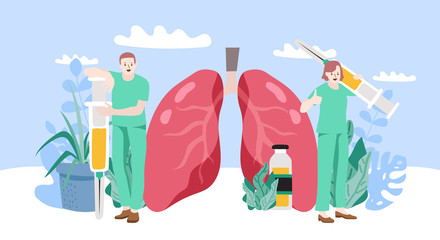 People with vaccine for virus. Vector Illustration