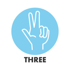 thin line icons for hand,three,vector illustrations