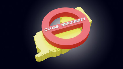 Obraz premium close New jersey because of Virus covid-19.sceince,healthy concept.with stop logo red color.