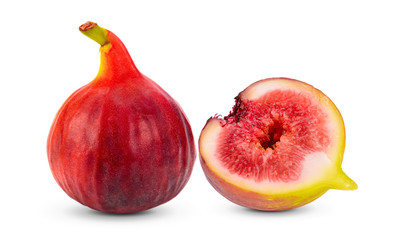 Fresh figs on white background