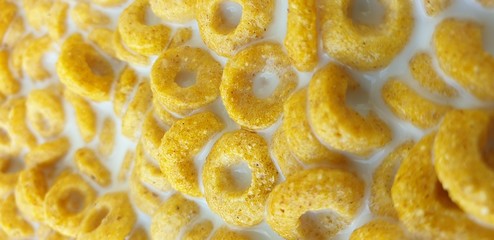 cornflakes, milk cornflakes, snack, diet, calories, yellow rings, low calories, milk