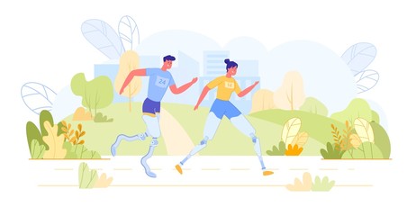 Disabled People with Prostheses at Competitions.