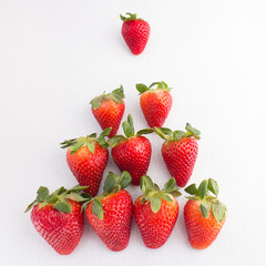 Strawberries arranged in different ways
