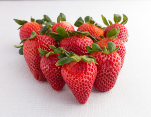 Strawberries arranged in different ways