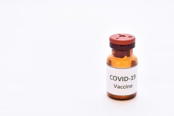 Vial of COVID-19 virus vaccine for injection, protective from novel coronavirus 2019 found in Wuhan, China