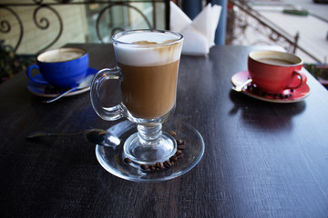 TASHKENT, UZBEKISTAN- FEBRUARY 1, 2019: coffee at a local coffee shop