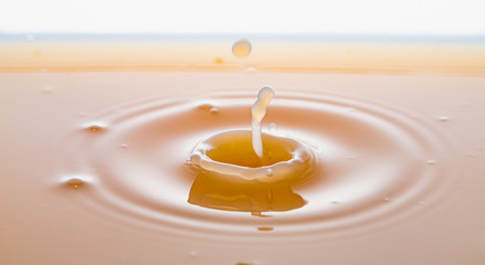 rippling after a few drops of peach juice.