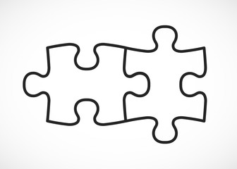 Four piece flat puzzle. Section compare service banner.