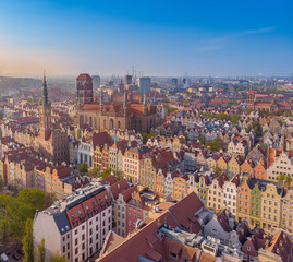 aerial view of the gdansk city