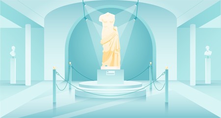 Historical Exposition of Ancient Statue in Museum © Viktoriia