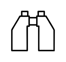Binocular front view in black and white vector isolated for sign, logo, apps or websites