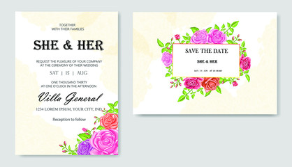 beautiful wedding invitation card with template