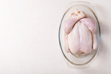 Raw whole chicken