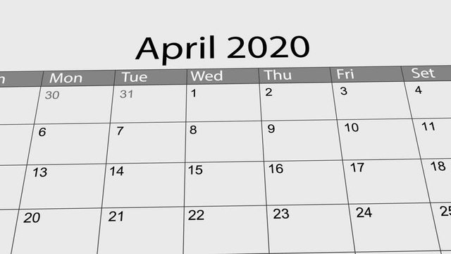 3D animation of April Fools Day marked on calendar 2020. Concept of April Fools Day reminder.