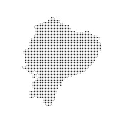 Map polka dot dotted pixel particle of Ecuador isolated on white background . Travel vector illustration