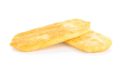 Rice cracker on white background