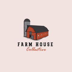 Vintage farm house logo design template. Vintage barn logo design © prps.std