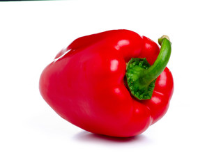 sweet red pepper on white background isolation