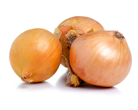 Onion fresh vegetable on white background isolation