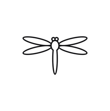 dragonfly line concepts logo design vector