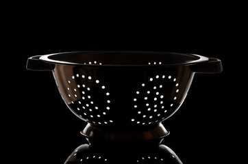 Photo colander on a black background