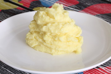 Mashed potatoes on a white background