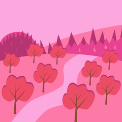  pink tree park nobody landscape