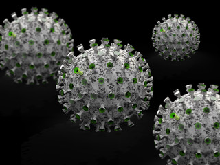 3D Render des Coronavirus SARS-CoV-2 