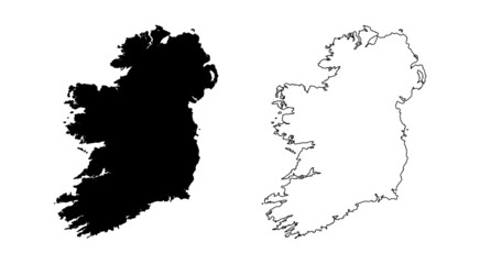 Ireland vector map shape and outline