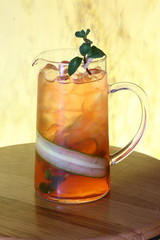 Fototapeta na wymiar Strawberry cucumber cocktail