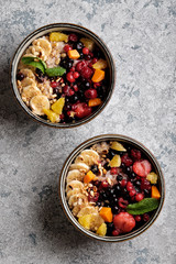 Oatmeal with fruits and berries