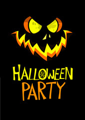 Halloween pumpkin with scary face