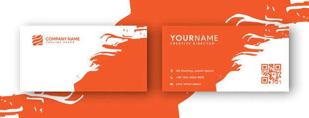 business card design. brush or grunge business card design . abstract orange business card design