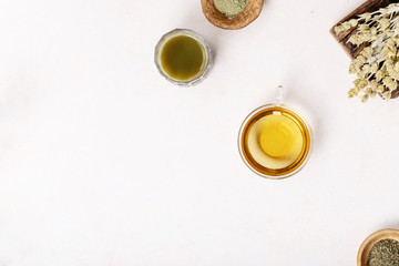 Variety of green, black and matcha tea