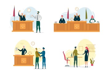 Judge and Jury in Courtroom, Criminal Procedure.