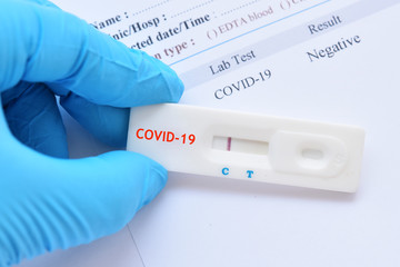 Negative test result by using rapid test device for COVID-19 virus, novel coronavirus 2019 found in...