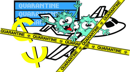 illustration of the corona virus quarantine in all over the world